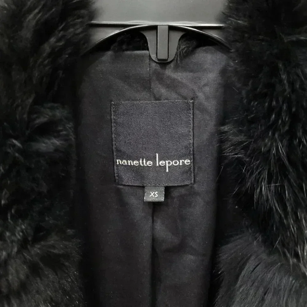 Nanette Lepore Luscious Rabbit Fur Knit Coat